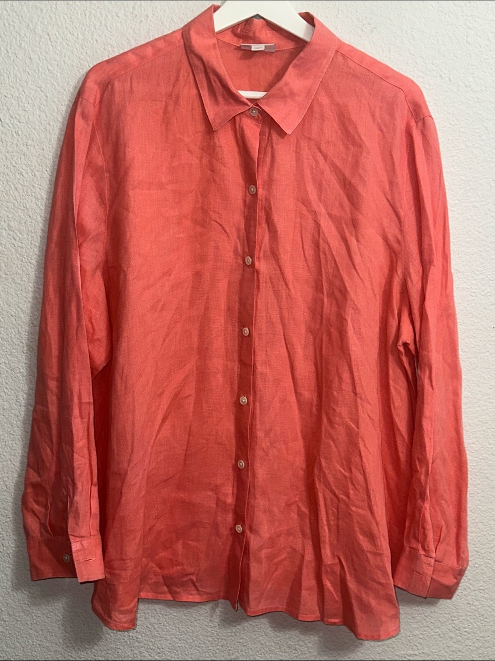 J. Jill Love Linen Top Button Down Long Sleeve Womens Size XL